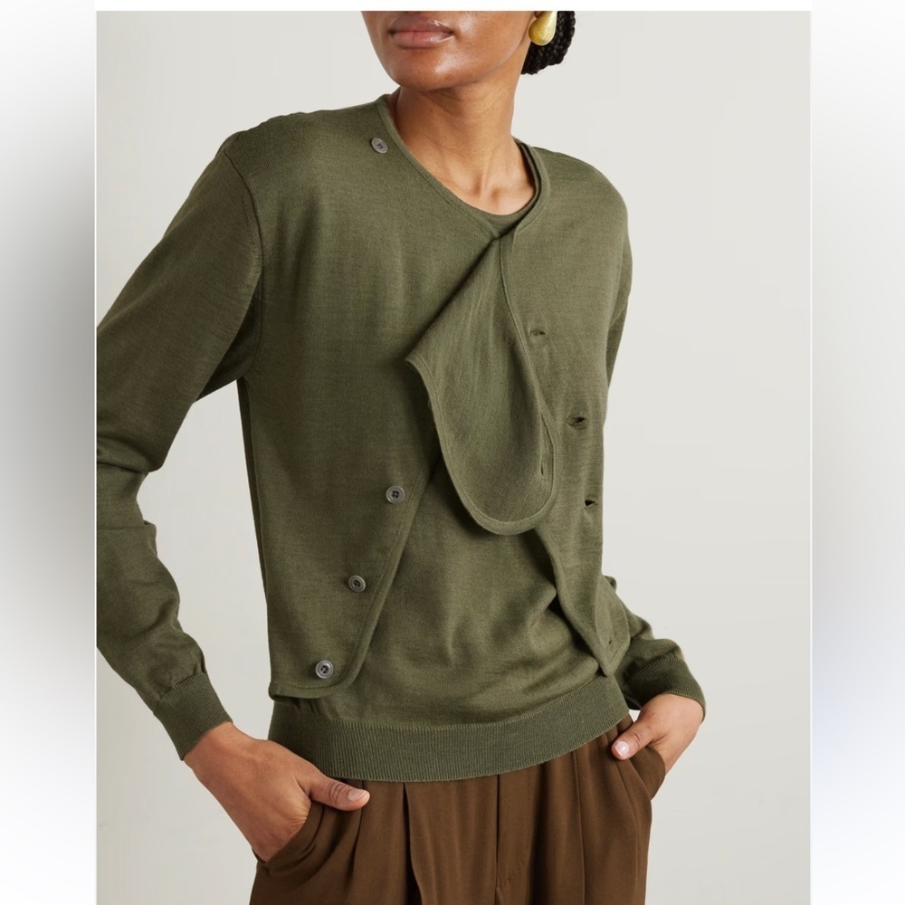 LEMAIRE Wool blend Cardigan Sweater Layered Medium